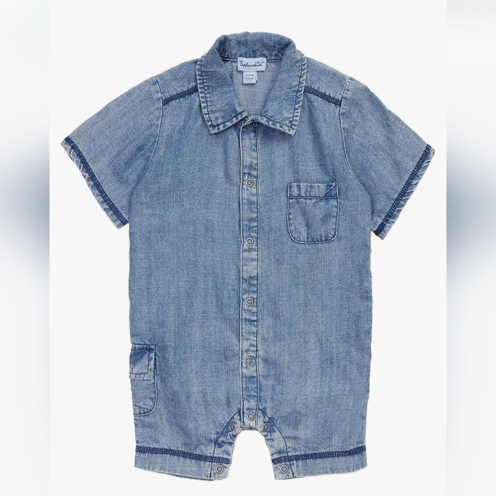 Spendid 0-3mo denim romper